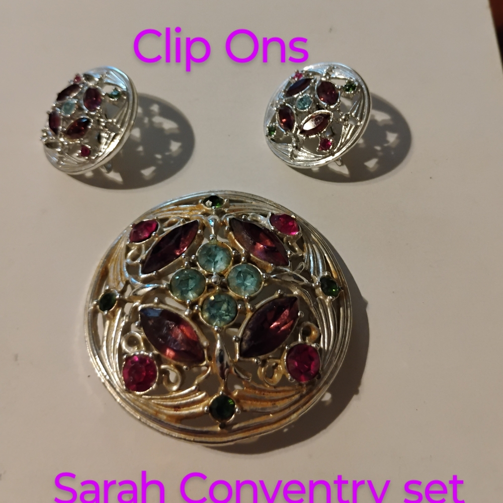 Sarah Coventry Silver Clip-On Jewelry Set